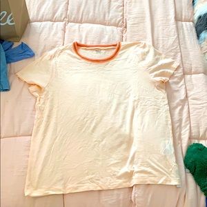 Whisper Cotton Ringer Tee in Lucid Pink